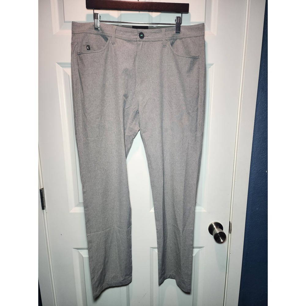 Linksoul Boardwalker Pants Mens 34R Grey Heathered Stretch Golf Trousers